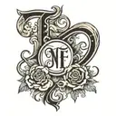 nf symbol incorporated tattoo design idea