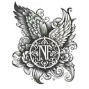 nf symbol incorporated tattoo design idea