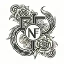 nf symbol incorporated tattoo design idea