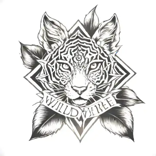 young wild and free  tattoo design idea