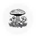 mushroom warrior tattoo design idea