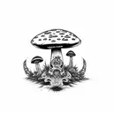 mushroom warrior tattoo design idea