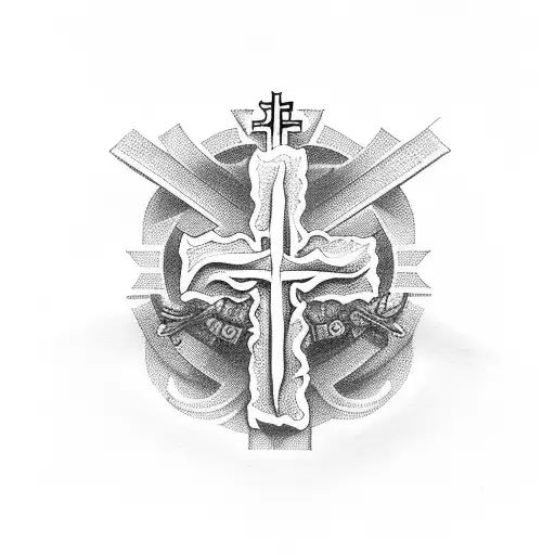 holy cross on a bible  tattoo design idea