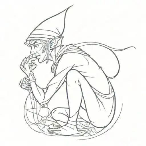 a lonely elf afraid of dying tattoo design idea