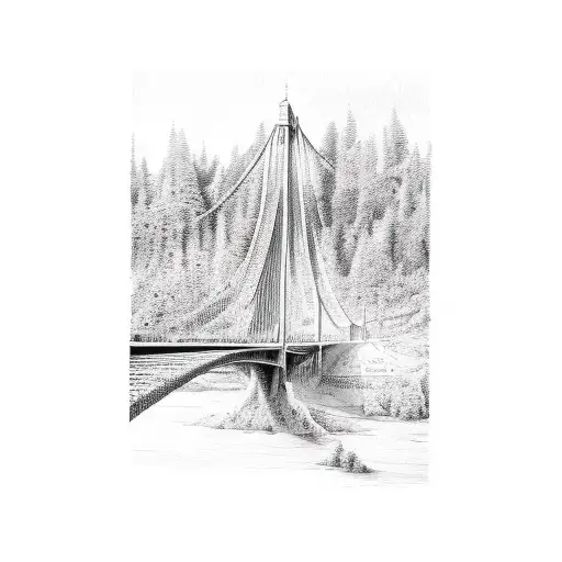 burning bridge tattoo design idea