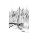 burning bridge tattoo design idea