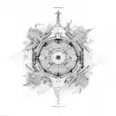 burning bridge tattoo design idea