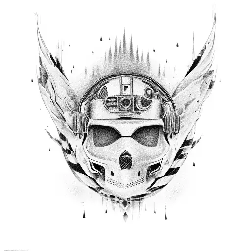 Campervan motorcycle tattoo design idea