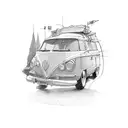 Campervan motorcycle tattoo design idea