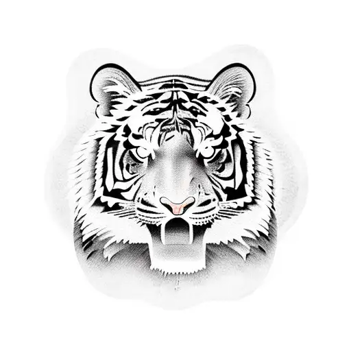 wounded tiger full body tattoo design idea