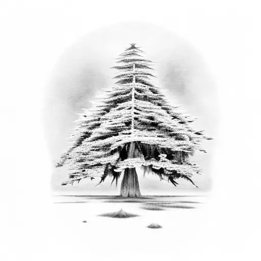 Cypress tree tattoo design idea