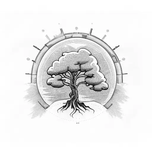 Cypress tree tattoo design idea