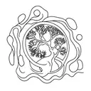 Cypress tree tattoo design idea