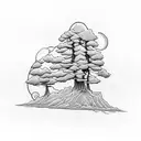 Cypress tree tattoo design idea