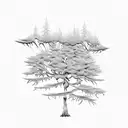 Cypress tree tattoo design idea