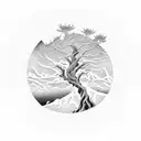 Cypress tree tattoo design idea