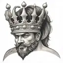 J with a King's crown hanging tattoo design idea
