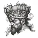 J with a King's crown hanging tattoo design idea