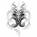 Aries Dragon tattoo design idea