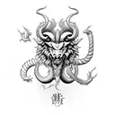Aries Dragon tattoo design idea