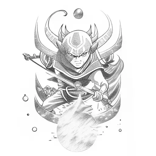 avatar the last airbender inspired japanese kendo anime dc marvel lines heartache struggle fish taurus tattoo design idea