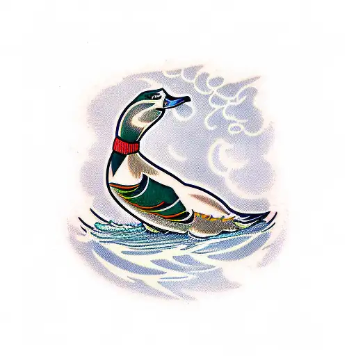 mallard duck tattoo design idea