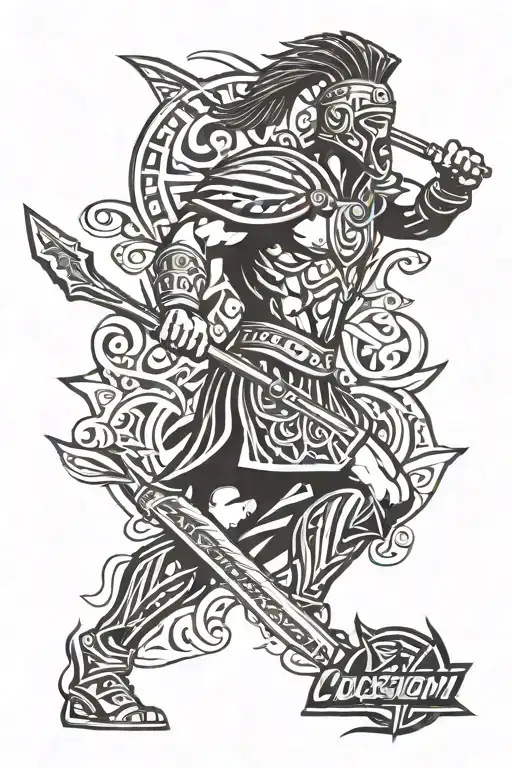 Colosseum God Spear With National Champion tattoo design idea