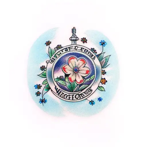 forget me not tattoo design idea