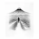 Sasuke walking to Fuji mountain tattoo design idea