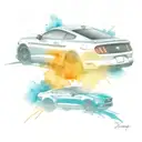 2019 Ford Mustang speeding tattoo design idea