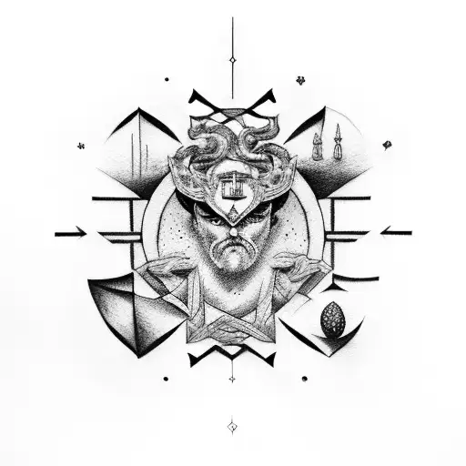 The number 1913 hiden in greek mythology tattoo design idea