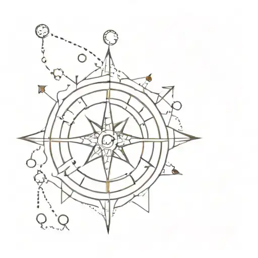 compass snowflake design tattoo design idea