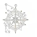 compass snowflake design tattoo design idea