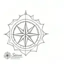 compass snowflake design tattoo design idea