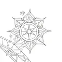 compass snowflake design tattoo design idea