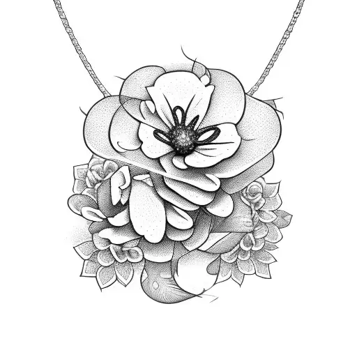 forgetmenot with chains tattoo design idea