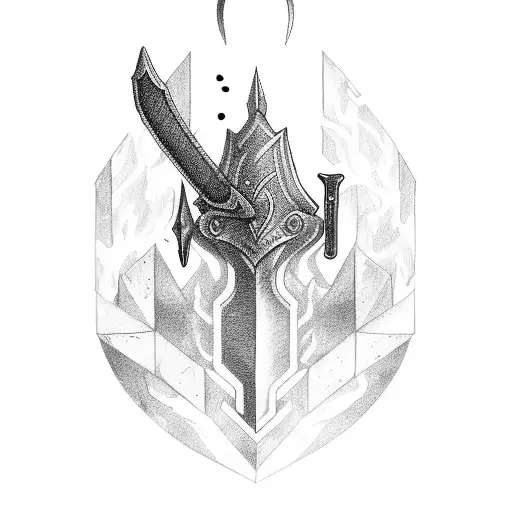 sword with lightning  tattoo design idea