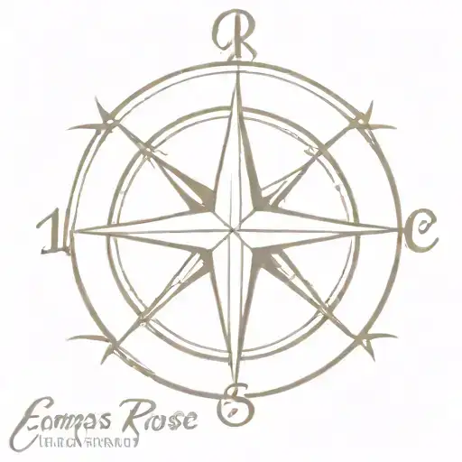 compass rose, "143 forever and ever" integrated  tattoo design idea