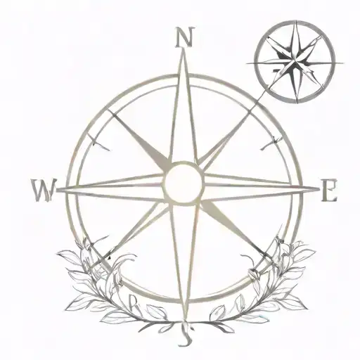 compass rose and 143 and "forever and ever" tattoo design idea
