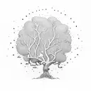 oak tree with little presents  tattoo design idea