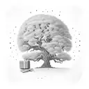 oak tree with little presents  tattoo design idea