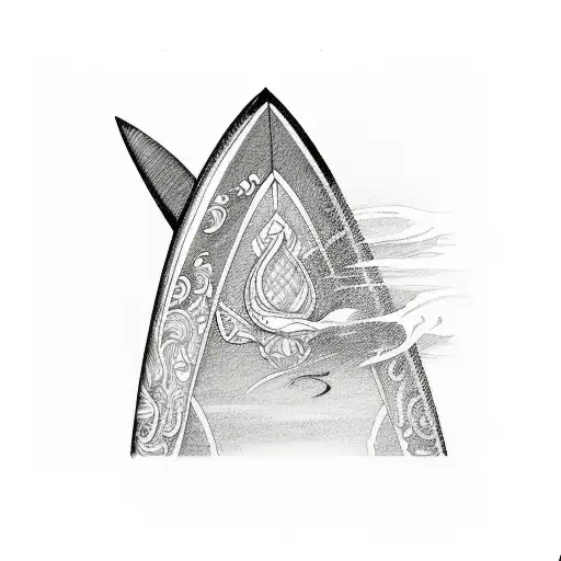 surfboard tattoo design idea