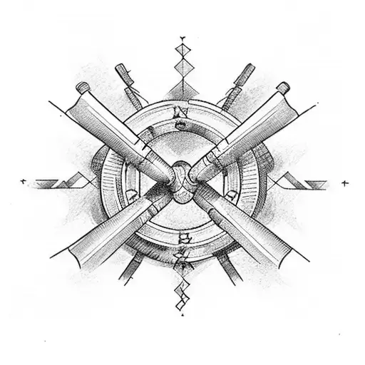 t cross with a weightlifting barbell tattoo design idea