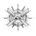 t cross with a weightlifting barbell tattoo design idea