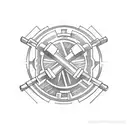 t cross with a weightlifting barbell tattoo design idea