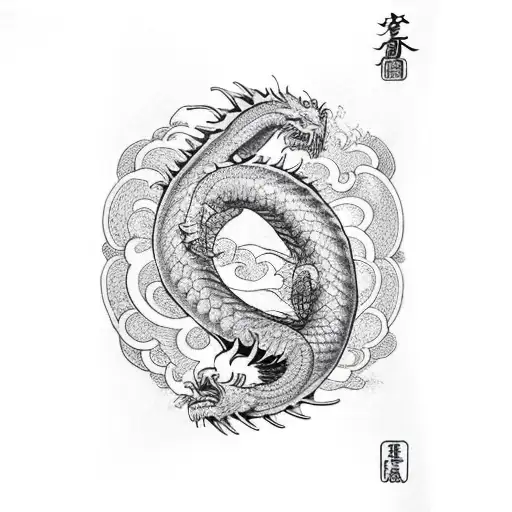 Dragon Ouroboros tattoo design idea