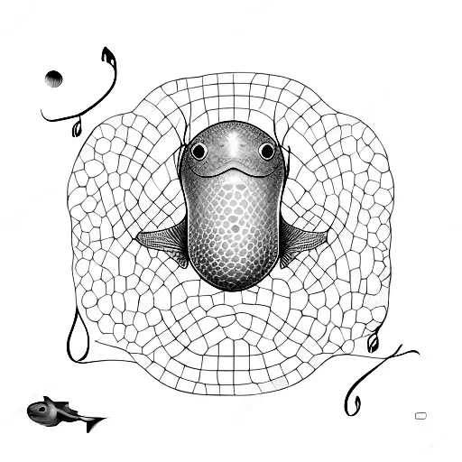 Marine biology-inspired music notes forming a stingray shape tattoo design idea