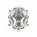Hamsa protective hands symbol, with protective eye tattoo design idea
