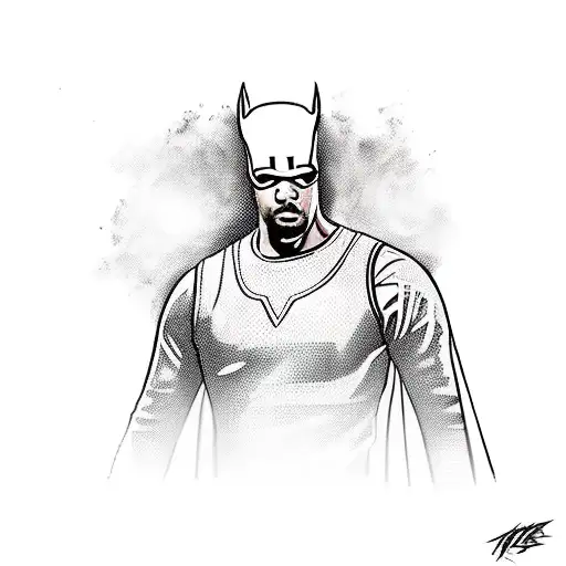 A basketball player in a superhero costume inspired by Marvel characters tattoo design idea