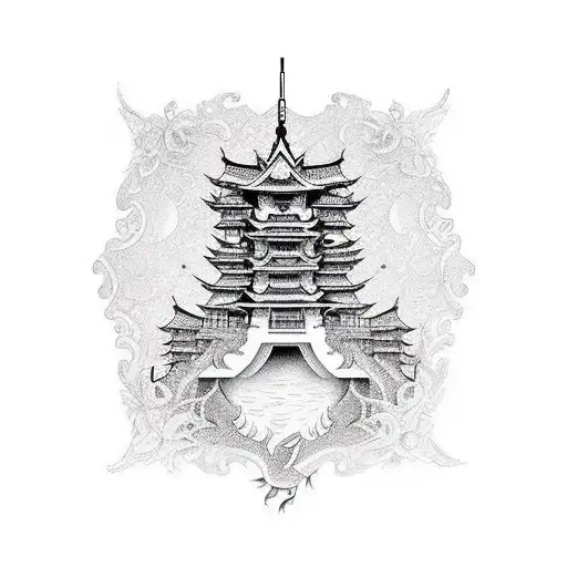 castle tattoo design idea